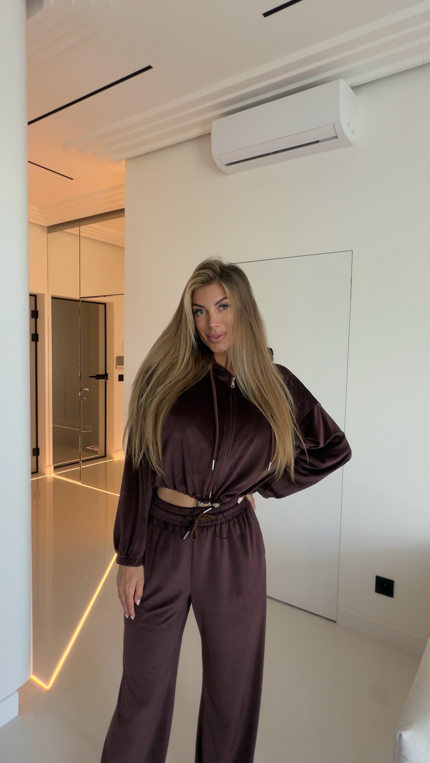 Bluza Mila Śliwkowo-czekoladowa