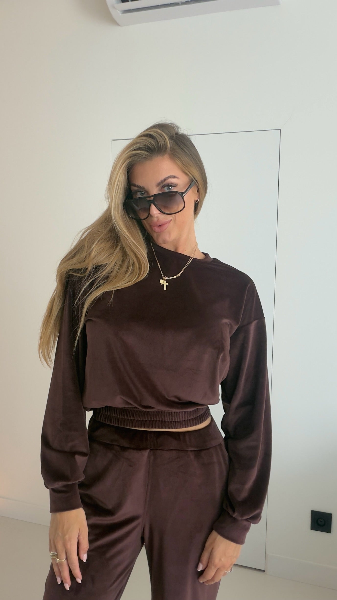 Bluza Sophia śliwkowa-czekolada
